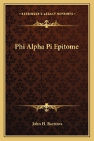 Phi Alpha Pi Epitome 1417997737 Book Cover