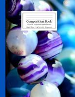 Composition Book Violet & Turquoise Agate Beads Wide Rule (Crystal Stone Mineral Composition Size Books) 1793384649 Book Cover