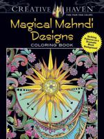 Creative Haven Magical Mehndi Designs Coloring Book: Striking Patterns on a Dramatic Black Background 0486806553 Book Cover