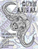 Cute Animal - Coloring Book for adults - Koala, Panda, Llama, Anaconda, other B08D4T84D8 Book Cover