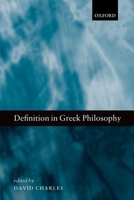 Definition in Greek Philosophy 0198704550 Book Cover