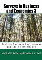 Surveys in Business and Economics 3: Banking Business Environment and Staff Performance 1451555105 Book Cover