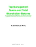 Top Management Teams and Total Shareholder Returns: The Association Between Top Management Team Education Heterogeneity and Total Shareholder Returns In the North American Insurance Industry 1581121539 Book Cover