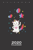 bunte Einhornkatze mit Herz Kalender 2020: Jahreskalender für Katzen- und Tierfreunde (German Edition) 1713432080 Book Cover