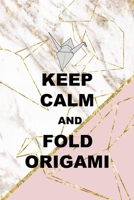 Keep Calm And Fold Origami: Origami Notebook Journal Composition Blank Lined Diary Notepad 120 Pages Paperback Pink Marble 1690881216 Book Cover