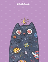 Notebook: Galexy meow purple cover and Lined pages, Extra large (8.5 x 11) inches, 110 pages, White paper (Galexy meow purple notebook) 167457732X Book Cover