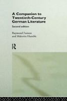 A Companion to Twentieth-Century German Literature 0415150574 Book Cover