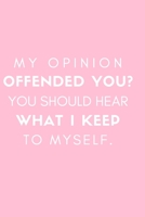 My Opinion Offended You? You Should Hear What I Keep to Myself.: Gift For Co Worker, Best Gag Gift, Work Journal, Boss Notebook, (110 Pages, Lined, 6 x 9) 1673941273 Book Cover