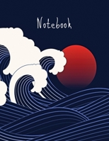Notebook: Japanese Waves Purple Lined Notebook Journal For Notes Writing And Journaling Large (8.5 11 inches ) 100 Pages 1710355344 Book Cover