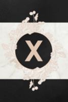 X Monogram Journal: Lined Journal / Notebook - Personalized Initial X Monogrammed Journal for Women - Cute Rose Gold Berries on Stylish Marble Cover 1691908215 Book Cover