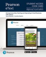 Pearson Etext Entrepreneurship: Starting and Operating a Small Business -- Access Card 0135637872 Book Cover
