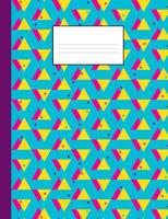 80s notebook: A fun and trendy 80's theme composition book: College ruled, soft back: Perfect for school work: Mint green, pink and yellow design 1091254230 Book Cover