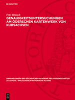 Genauigkeitsuntersuchungen Am Öderschen Kartenwerk Von Kursachsen 3112721985 Book Cover