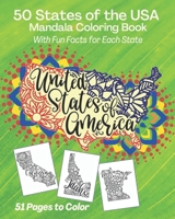 50 States of the USA Mandala Coloring Book: With Fun Facts for Each State, United States of America (Coloring Books) B08C9987F7 Book Cover