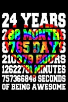 24 Years Of Being Awesome: Blank Lined Journal, Rainbow Heart, Happy 24th Birthday Notebook, Logbook, Diary, Perfect Gift For 24 Year Old Boys And Girls 1706320485 Book Cover