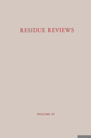 Residue Reviews: Residues of Pesticides and Other Contaminants in the Total Environment 038705863X Book Cover