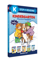 Kindergarten Phonics Readers Boxed Set: Jack and Jill and Big Dog Bill, the Pup Speaks Up, Jack and Jill and T-Ball Bill, Mouse Makes Words, Silly Sara 0593425499 Book Cover