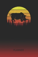 Planner: Rhino 2 Year Weekly Planner 2020 - 2022 Retro Vintage Sunset Cover January 20 - December 21 Planning Organizer Writing Notebook Productive Datebook Calendar Schedule Plan Days, Set Goals & Ge 170413837X Book Cover