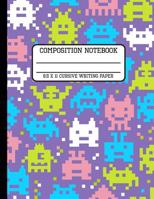 Composition Notebook Cursive Writing Paper: Video Game Pixel Trendy Computer Back to School Quad Writing Book for Students and Teachers in 8.5 x 11 Inches 108193431X Book Cover