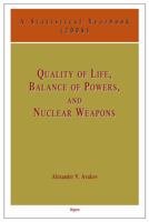 Quality of Life, Balance of Power and Nuclear Weapons: A Statistical Yearbook for Statesmen and Citizens (2008) 0875865941 Book Cover