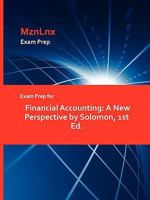 Exam Prep for Financial Accounting: A New Perspective by Solomon, 1st Ed 142887173X Book Cover