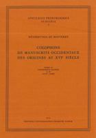 Colophons de Manuscrits Occidentaux Des Origines Au XVI Siecle: Rome IV Solophons Signes L-O 3402135965 Book Cover