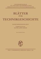 Blatter Fur Technikgeschichte 3211806733 Book Cover