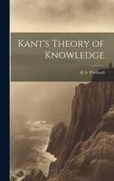Kant's Theory of Knowledge 1021460591 Book Cover