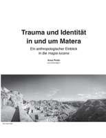 Trauma und Identität in und um Matera: Ein anthropologischer Einblick in die magia lucana (German Edition) 3819283870 Book Cover