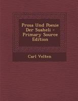 Prosa Und Poesie Der Suaheli 1017402221 Book Cover
