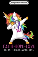 Composition Notebook: Faith Hope Love Breast Cancer Awareness Unicorn 1700259660 Book Cover