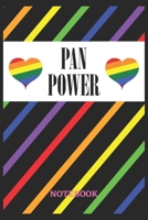 PAN POWER Notebook: 6x9 inches - 110 dotgrid pages - Greatest LGBTQ Rainbow Hearts Journal - Gift, Present Idea 1691058440 Book Cover