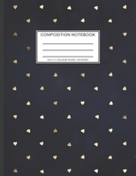 Composition Notebook: Girls' notebooks. 8.5 x 11, College Ruled, 100 pages Notebooks with sophisticated and precious cover the main theme is the gold color 1082114707 Book Cover