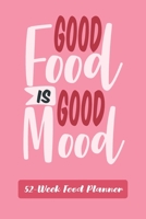 Good Food is Good Mood: Funny 52-Week Meal Planner Notebook Novelty Gift With Weekly Grocery Shopping List And Notes to Write in Ideas ~ Pocket Blank Journal (Size 6" x 9") 1700167049 Book Cover