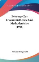 Beitraege Zur Erkenntnistheorie Und Methodenlehre 1016338708 Book Cover