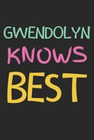 Gwendolyn Knows Best: Lined Journal, 120 Pages, 6 x 9, Gwendolyn Personalized Name Notebook Gift Idea, Black Matte Finish (Gwendolyn Knows Best Journal) 1675960186 Book Cover