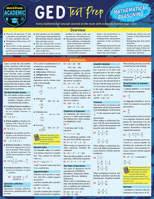 GED Test Prep - Mathematical Reasoning: a QuickStudy Laminated Reference Guide 1423239822 Book Cover