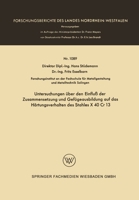 Untersuchungen über den Einfluß der Zusammensetzung und Gefügeausbildung auf das Härtungsverhalten des Stahles X 40 Cr 13 3663065308 Book Cover