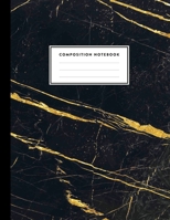 Composition Notebook: Black Marble and Gold, Composition Book for Girls, Kids, School, Students and Teachers (College Ruled 8.5 x 11, 100 pages) 1089171196 Book Cover