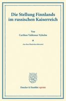Die Stellung Finnlands Im Russischen Kaiserreich: Aus Dem Danischen Ubersetzt 3428167201 Book Cover