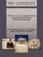 D'Olier v. U.S. U.S. Supreme Court Transcript of Record with Supporting Pleadings 1270003690 Book Cover