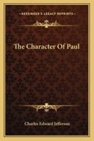 The Character Of Paul 1025483871 Book Cover