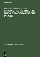 Linguistische Theorie und lexikographische Praxis 3484309822 Book Cover
