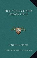 Sion College And Library 054870807X Book Cover