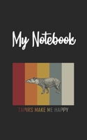 My Notebook: Tapir Retro And Vintage Style 100 Pages And Lined 1710253320 Book Cover