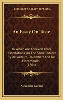 An Essay on Taste 1022429418 Book Cover