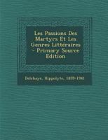 Les Passions Des Martyrs Et Les Genres Littéraires 1295550792 Book Cover