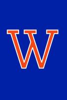 W: Monogram Initial Journal Writing Composition Notebook or Diary. Blue with Orange Alphabet Letter - 6" x 9" 110 College Ruled Blank Lined Pages With Space For Date 1081893826 Book Cover