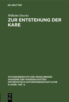 Zur Entstehung Der Kare 3111190013 Book Cover