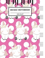 Music Notebook Wide Staff: Soft Pink Unicorns, Piano Keyboard/Blank Music Sheet Notebook, Big Staff Paper, Music Manuscript Paper,6 Large Staves per page,8.5x11,100 Pages, For Boys, Girls, Kids, Begin 1691018929 Book Cover